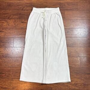 Kyodan Women’s  White Ribbed Wide Leg Lounge Pants Size M